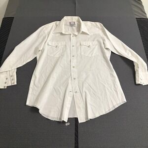Vintage H Bar C White Western Pearl Snap Shirt USA Made 0997